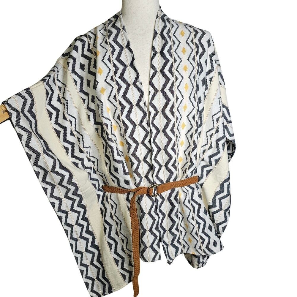 NWT By Design Western Belted Aztec Shawl top 100% Cotton, Old West XL / XXL